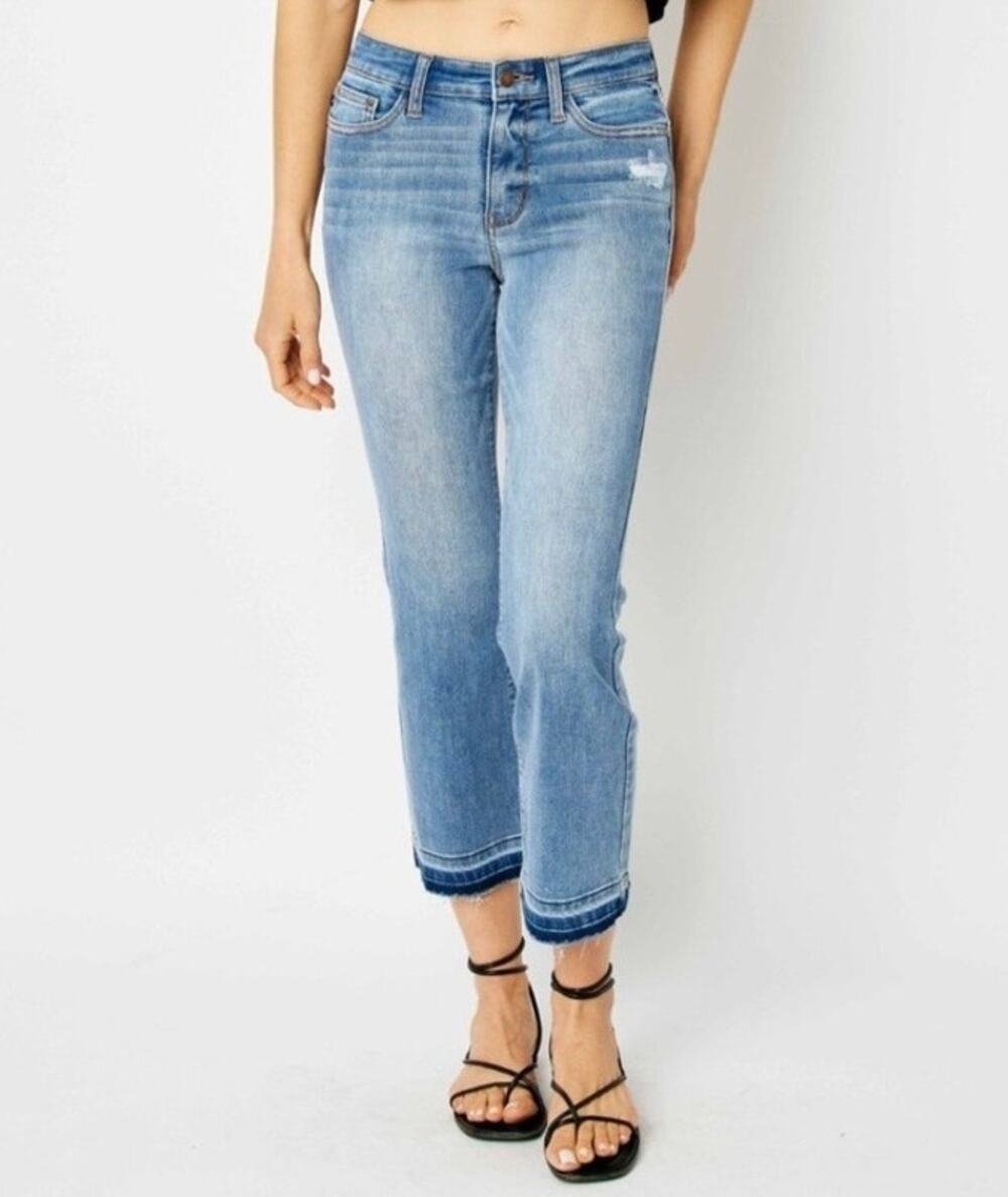 Judy Blue‎ Women’s Cropped Boot Cut Jeans Size 27 Medium Wash